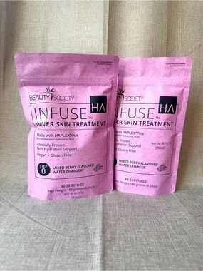 2x Beauty Society Infuse Inner Skin Treatment 30 SERVINGS each Mixed Berry